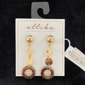 Gold & Tortoise Geometric Dangle Earrings